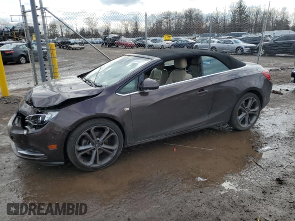 2017 Buick Cascada Premium with VIN W04WH3N5XHG001582, listed as a Copart auction lot 43045885 with 75,173 mi miles and Salvage title. Bid and sale history available at DreamBid. Image 1.