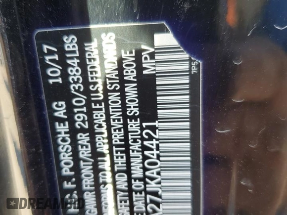 2018 Porsche Cayenne with VIN WP1AA2A27JKA04421, listed as a Copart auction lot 71092514 with 57,295 mi miles and Salvage title. Bid and sale history available at DreamBid. Image 13.