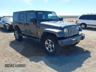 2017 Jeep Wrangler Unlimited Sahara with VIN 1C4BJWEG7HL641347, listed as a IAAI auction lot 41833356 with 84,735 mi miles. Bid and sale history available at carsss.com. Image 1.