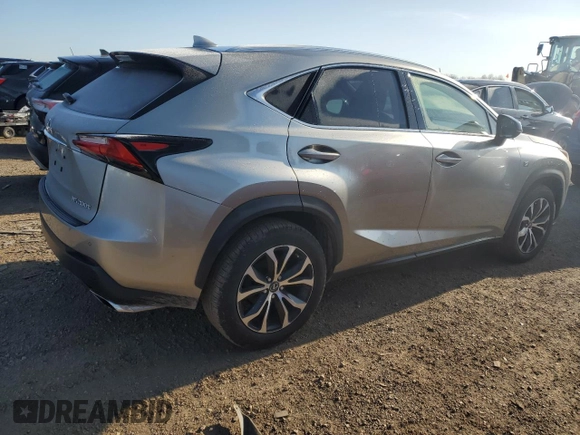 2017 Lexus NX with VIN JTJBARBZ6H2136622, listed as a Copart auction lot 50869485 with 86,906 mi miles and Salvage Title. Bid and sale history available at carsss.com. Image 3.