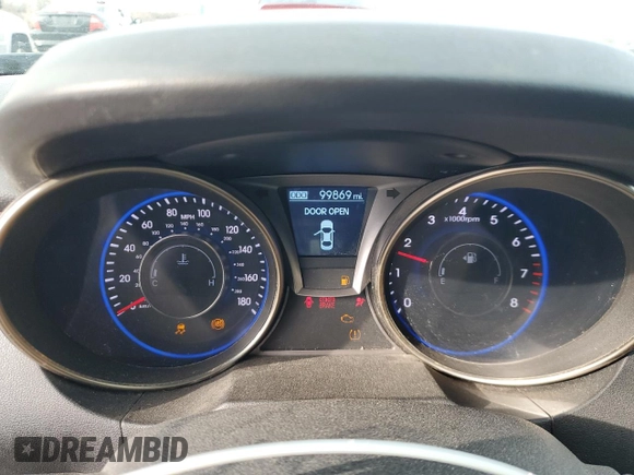 2013 Hyundai Genesis Coupe Track z VIN KMHHU6KJ4DU089727, wystawiony jako Copart lot #50002495 z przebiegiem 99 869 mil mil oraz Szkoda całkowita • Salvage title. Historia ofert i sprzedaży dostępna na DreamBid. Obrazek 9.