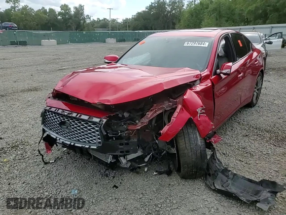 2021 Infiniti Q50 Sensory with VIN JN1EV7CP4MM700307, listed as a Copart auction lot 67297684 with Not provided miles and Non repairable. Bid and sale history available at DreamBid. Image 10.