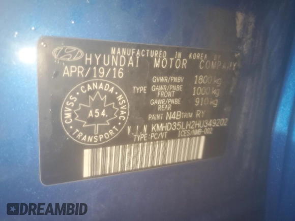 2017 Hyundai Elantra with VIN KMHD35LH2HU349202, listed as a Copart auction lot 64676755 with 98,550 mi miles and Clean title. Bid and sale history available at DreamBid. Image 12.