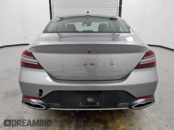 2025 Genesis G70 2.5T with VIN KMTG34SC2SU151097, listed as a Copart auction lot 60698895 with 10,345 mi miles and Clean title. Bid and sale history available at DreamBid. Image 6.
