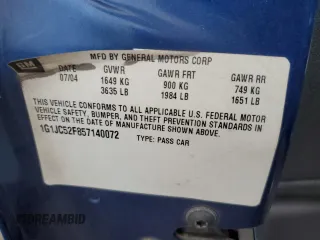 2005 Chevrolet Cavalier with VIN 1G1JC52F857140072, listed as a Copart auction lot 73124994 with 160,674 mi miles and Salvage Title. Bid and sale history available at DreamBid. Image 12.