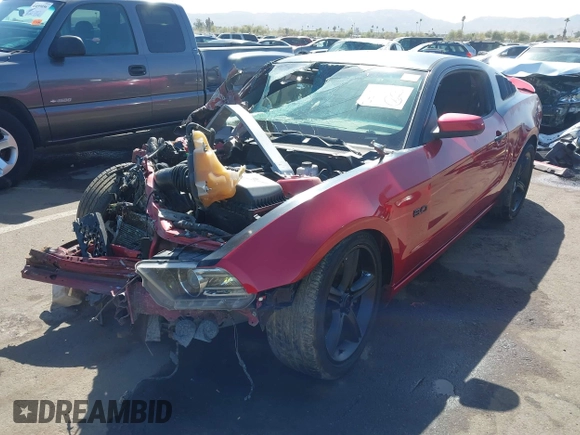2013 Ford Mustang GT with VIN 1ZVBP8CF8D5211777, listed as a IAAI auction lot 41710683 with Not Provided miles. Bid and sale history available at carsss.com. Image 2.