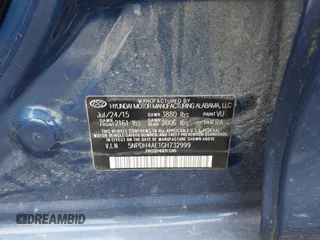2016 Hyundai Elantra SE with VIN 5NPDH4AE1GH732999, listed as a IAAI auction lot 42493406 with 62,507 mi miles and . Bid and sale history available at DreamBid. Image 9.