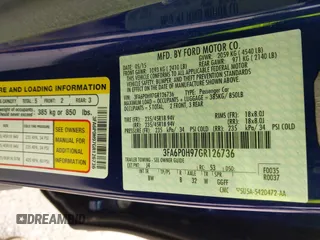 2016 Ford Fusion SE with VIN 3FA6P0H97GR126736, listed as a IAAI auction lot 42199605 with 122,267 mi miles and . Bid and sale history available at DreamBid. Image 9.