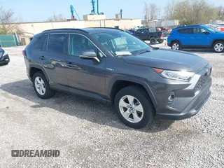 2019 Toyota RAV4 Hybrid XLE with VIN 2T3RWRFV0KW027727, listed as a IAAI auction lot 41881450 with 20,568 mi miles. Bid and sale history available at carsss.com. Image 1.