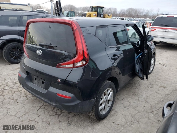 2021 Kia Soul S with VIN KNDJ23AU1M7125264, listed as a Copart auction lot 44117115 with 0 mi miles and Salvage Title. Bid and sale history available at carsss.com. Image 3.