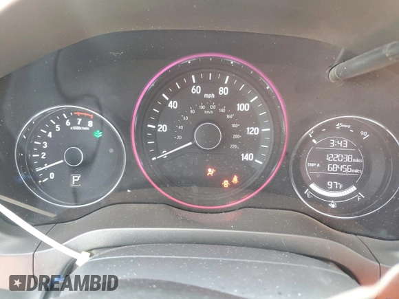 2017 Honda HR-V EX with VIN 3CZRU5H51HM707247, listed as a Copart auction lot 43696115 with 122,038 mi miles and Salvage Title. Bid and sale history available at carsss.com. Image 9.