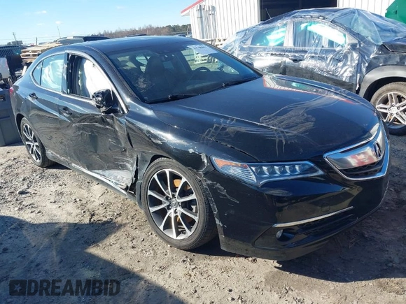 2015 Acura TLX V6 Advance with VIN 19UUB2F75FA003279, listed as a IAAI auction lot 41748861 with 80,103 mi miles. Bid and sale history available at carsss.com. Image 1.