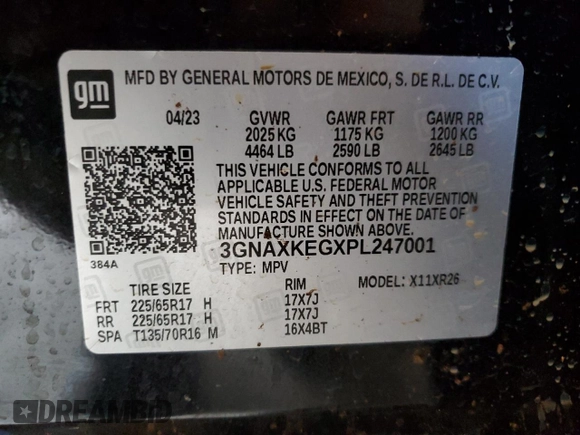 2023 Chevrolet Equinox LT z VIN 3GNAXKEGXPL247001, wystawiony jako Copart lot #55705635 z przebiegiem 29 157 mil mil oraz Szkoda całkowita • Salvage title. Historia ofert i sprzedaży dostępna na DreamBid. Obrazek 13.