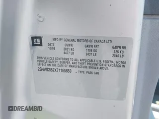 2007 Buick LaCrosse CX с VIN 2G4WC552X71165850, выставлен на аукционе IAAI как лот 42622261 с пробегом Не указан миль и . История ставок и продаж доступна на DreamBid. Изображение 9.