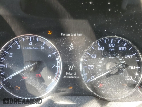 2015 Acura RLX Tech Pkg with VIN JH4KC1F52FC001004, listed as a Copart auction lot 48388385 with 248,635 mi miles and Salvage Title. Bid and sale history available at carsss.com. Image 9.