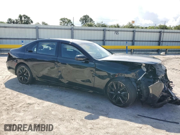 2023 BMW 7 Series 740i with VIN WBA23EH08PCM32908, listed as a Copart auction lot 59144245 with Not provided miles and Non repairable. Bid and sale history available at DreamBid. Image 4.