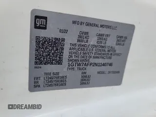 2022 GMC Savana Cargo z VIN 1GTW7AFP2N1140746, wystawiony jako IAAI lot #42515918 z przebiegiem 126 659 mil mil oraz . Historia ofert i sprzedaży dostępna na DreamBid. Obrazek 4.