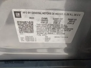2020 Chevrolet Trax LT with VIN 3GNCJLSBXLL322296, listed as a IAAI auction lot 42030809 with 51,367 mi miles and . Bid and sale history available at DreamBid. Image 9.