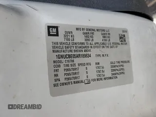 2010 Chevrolet Tahoe LT z VIN 1GNUCBE05AR189634, wystawiony jako Copart lot #56297945 z przebiegiem 292 816 mil mil oraz Szkoda całkowita • Salvage title. Historia ofert i sprzedaży dostępna na DreamBid. Obrazek 13.
