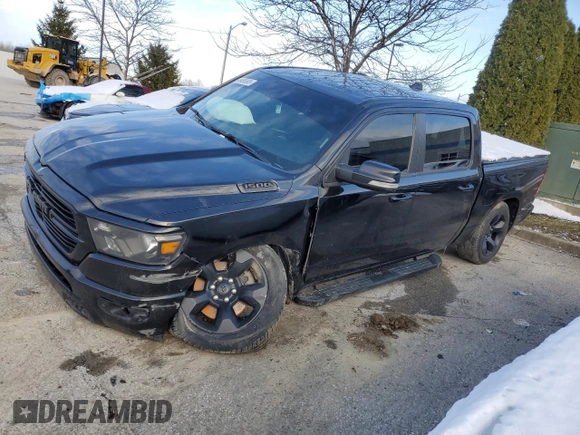 2019 Ram 1500 Big Horn/Lone Star with VIN 1C6RRFFG2KN908449, listed as a Copart auction lot 45495695 with 123,866 mi miles and Salvage Title. Bid and sale history available at carsss.com. Image 1.