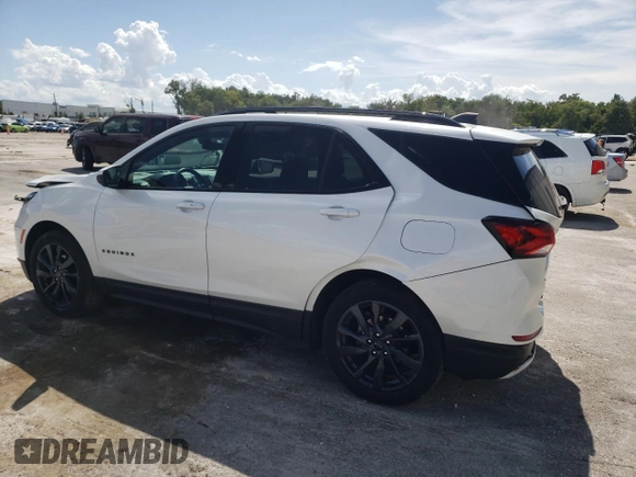 2022 Chevrolet Equinox RS with VIN 3GNAXMEV5NS245928, listed as a Copart auction lot 61642274 with 21,429 mi miles and Non Repairable. Bid and sale history available at DreamBid. Image 2.
