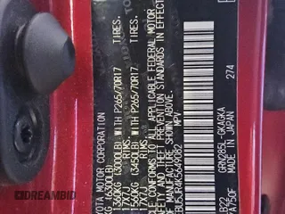 2019 Toyota 4Runner SR5 с VIN JTEBU5JR4K5649082, выставлен на аукционе Copart как лот 54474735 с пробегом 88 038 миль миль и Чистый • Clean title. История ставок и продаж доступна на DreamBid. Изображение 13.