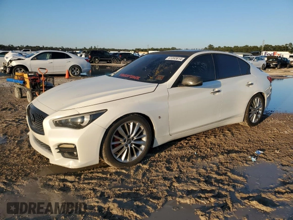 2017 Infiniti Q50 Red Sport 400 with VIN JN1FV7AR9HM870239, listed as a Copart auction lot 46320325 with 75,150 mi miles and Clean Title. Bid and sale history available at carsss.com. Image 1.