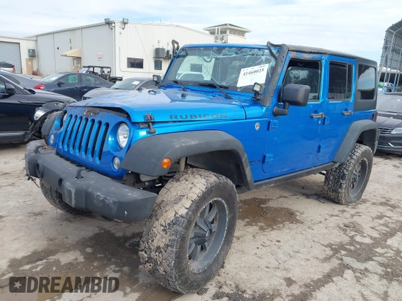 2015 Jeep Wrangler Unlimited Rubicon with VIN 1C4BJWFG5FL558348, listed as a IAAI auction lot 41460025 with 106,012 mi miles. Bid and sale history available at carsss.com. Image 17.
