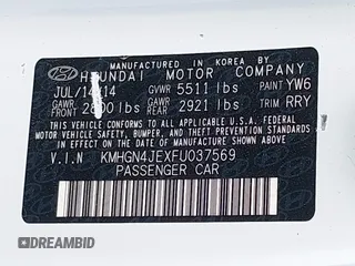 2015 Hyundai Genesis 3.8L z VIN KMHGN4JEXFU037569, wystawiony jako IAAI lot #41957191 z przebiegiem 45 242 mil mil oraz . Historia ofert i sprzedaży dostępna na DreamBid. Obrazek 9.