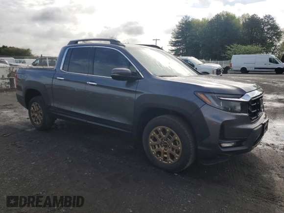 2022 Honda Ridgeline RTL-E with VIN 5FPYK3F79NB013946, listed as a Copart auction lot 55568745 with 21,541 mi miles and Salvage title. Bid and sale history available at DreamBid. Image 4.