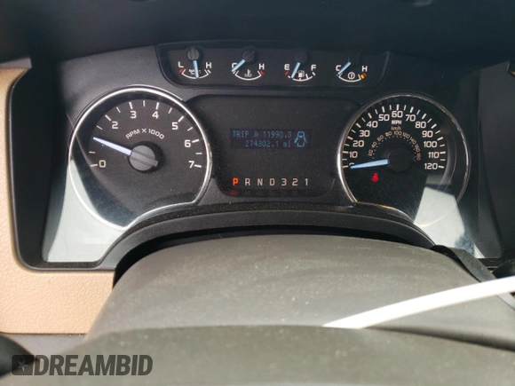 2011 Ford F-150 XL with VIN 1FTFW1EF3BFB48395, listed as a Copart auction lot 51044025 with 274,302 mi miles and Salvage Title. Bid and sale history available at DreamBid. Image 9.