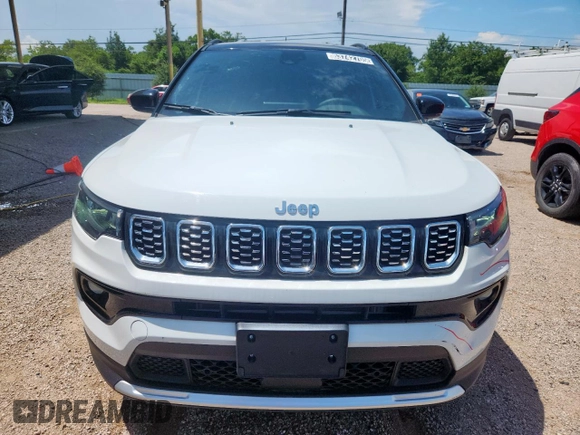2025 Jeep Compass Limited z VIN 3C4NJDCN1ST523924, wystawiony jako Copart lot #63742705 z przebiegiem 22 210 mil mil oraz Czysty tytuł • Clean title. Historia ofert i sprzedaży dostępna na DreamBid. Obrazek 5.