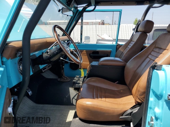 1969 Ford Bronco with VIN U15GLE92472, listed as a Copart auction lot 55164735 with 1,521 mi miles and Salvage title. Bid and sale history available at DreamBid. Image 7.