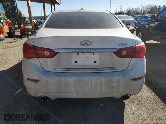 2014 Infiniti Q50 Premium with VIN JN1BV7AP0EM677325, listed as a Copart auction lot 47006435 with 137,238 mi miles and Salvage Title. Bid and sale history available at carsss.com. Image 6.