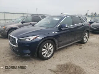 2019 Infiniti QX50 LUXE with VIN 3PCAJ5M37KF100121, listed as a Copart auction lot 49025983 with 23,523 mi miles. Bid and sale history available at carsss.com. Image 1.