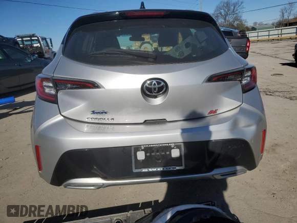 2021 Toyota Corolla Hatchback SE with VIN JTND4MBE5M3106109, listed as a Copart auction lot 80155133 with 27,710 mi miles and Salvage Title. Bid and sale history available at carsss.com. Image 6.