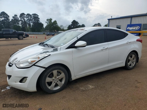 2012 Hyundai Elantra GLS PZEV with VIN 5NPDH4AE3CH142605, listed as a Copart auction lot 52125445 with 134,487 mi miles and Clean Title. Bid and sale history available at carsss.com. Image 1.