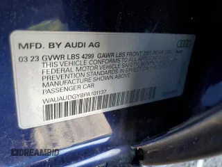 2023 Audi A3 Premium with VIN WAUAUDGY8PA101137, listed as a Copart auction lot 69938283 with 0 mi miles. Bid and sale history available at carsss.com. Image 12.