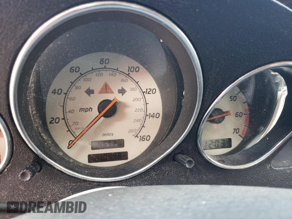 1999 Mercedes-Benz SLK-Class with VIN WDBKK47F9XF076441, listed as a Copart auction lot 73745154 with 104,481 mi miles and Salvage Title. Bid and sale history available at carsss.com. Image 9.