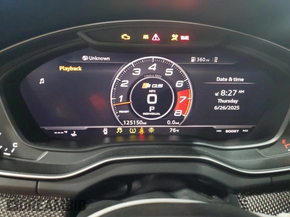 2018 Audi SQ5 Prestige with VIN WA1C4AFY2J2205145, listed as a Copart auction lot 62276795 with 125,150 mi miles and Salvage title. Bid and sale history available at DreamBid. Image 9.