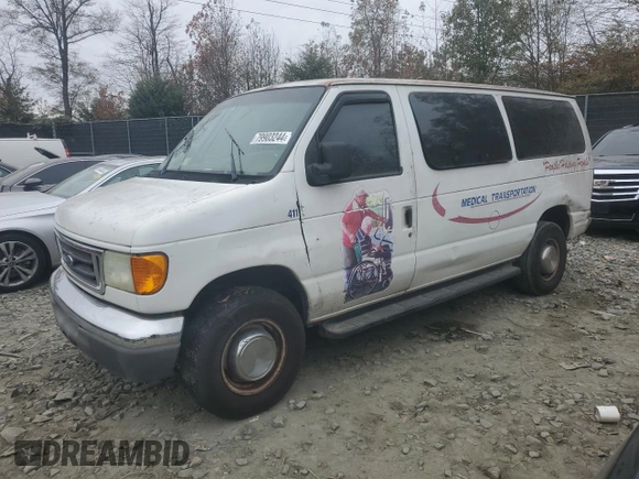 2006 Ford Econoline Passenger XL with VIN 1FBNE31L36HA02924, listed as a Copart auction lot 79903244 with 217,831 mi miles and Salvage title. Bid and sale history available at DreamBid. Image 1.