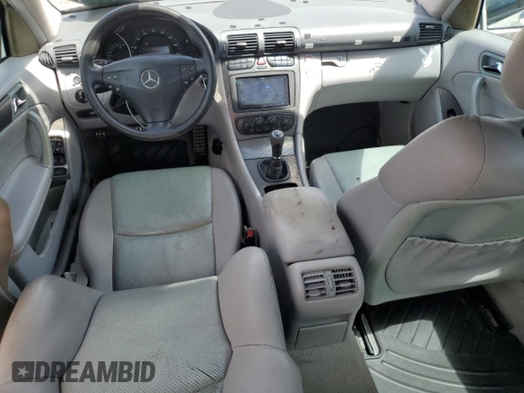 2004 Mercedes-Benz C 230 Kompressor with VIN WDBRF40J04F548247, listed as a Copart auction lot 58189555 with 80,351 mi miles and Salvage title. Bid and sale history available at DreamBid. Image 8.