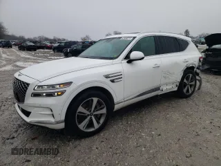 2022 Genesis GV80 with VIN KMUHCESCXNU094299, listed as a Copart auction lot 82868074 with 25,797 mi miles and Salvage Title. Bid and sale history available at DreamBid. Image 1.