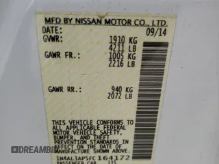 2015 Nissan Altima SL z VIN 1N4AL3AP5FC164172, wystawiony jako Copart lot #50414635 z przebiegiem 165 640 mil mil oraz Szkoda całkowita • Salvage title. Historia ofert i sprzedaży dostępna na DreamBid. Obrazek 12.