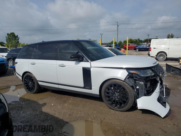 2021 Land Rover Range Rover Autobiography with VIN SALGV5SE1MA448455, listed as a Copart auction lot 59468815 with 93,542 mi miles and Salvage title. Bid and sale history available at DreamBid. Image 4.