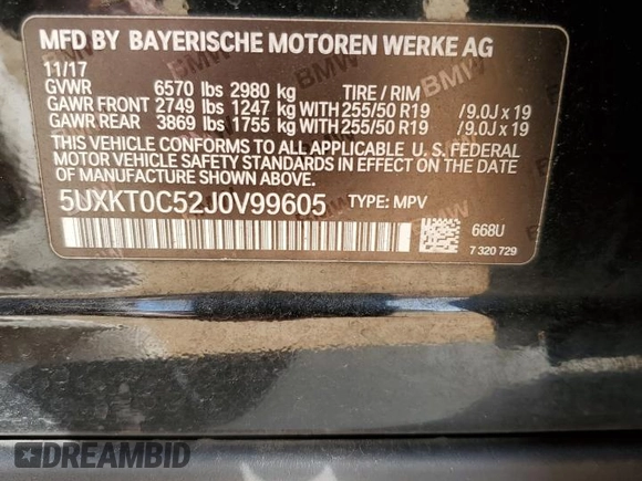2018 BMW X5 xDrive40e iPerformance with VIN 5UXKT0C52J0V99605, listed as a Copart auction lot 48298045 with 97,339 mi miles and Salvage Title. Bid and sale history available at carsss.com. Image 15.