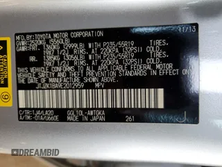 2014 Lexus RX 350 z VIN JTJZK1BA9E2012959, wystawiony jako Copart lot #56993625 z przebiegiem 47 411 mil mil oraz Szkoda całkowita • Salvage title. Historia ofert i sprzedaży dostępna na DreamBid. Obrazek 13.