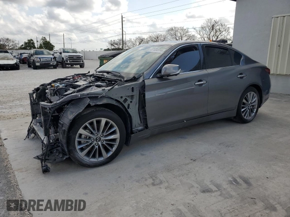 2023 Infiniti Q50 Luxe with VIN JN1EV7BP9PM510525, listed as a Copart auction lot 47134914 with Not Provided miles and Non Repairable. Bid and sale history available at DreamBid. Image 1.