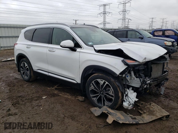 2019 Hyundai Santa Fe Ultimate with VIN 5NMS5CAA5KH107101, listed as a Copart auction lot 36755253 with 43,696 mi miles and . Bid and sale history available at DreamBid. Image 4.