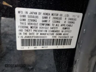 2011 Acura RL Technology with VIN JH4KB2F66BC000031, listed as a Copart auction lot 79161954 with 136,089 mi miles and Salvage Title. Bid and sale history available at DreamBid. Image 13.